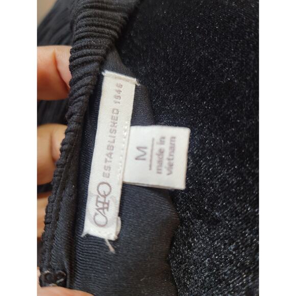 CATO Pleated Dress Women's Medium Black Sleeveless Round Neck Shift Dress - Picture 10 of 13